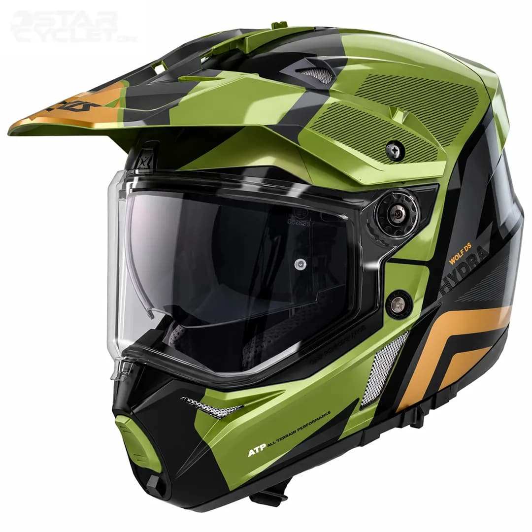 کلاه کاسکت ادونچری اکسیس مدل B6 Hydra DS Black Green Gold