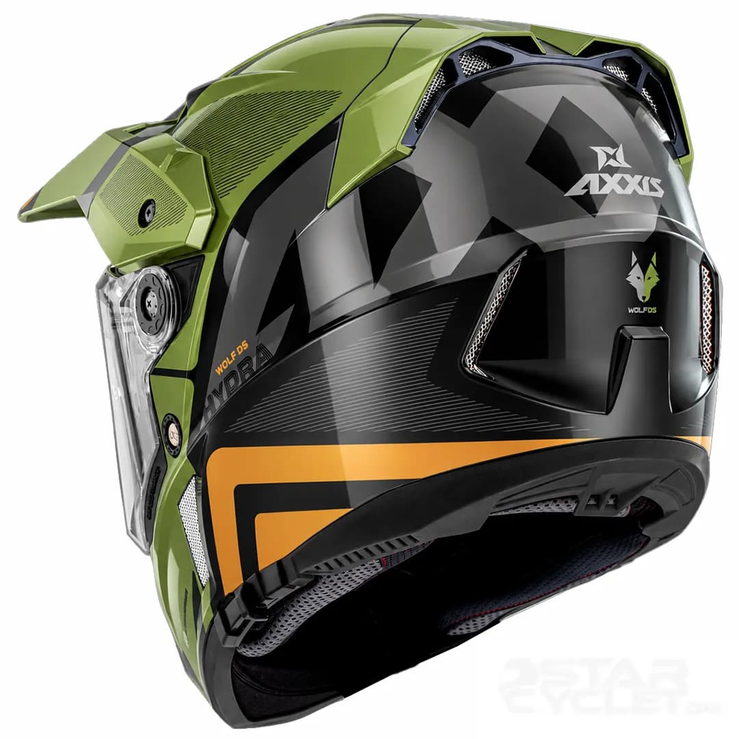 کلاه کاسکت ادونچری اکسیس مدل B6 Hydra DS Black Green Gold — تصویر ۳