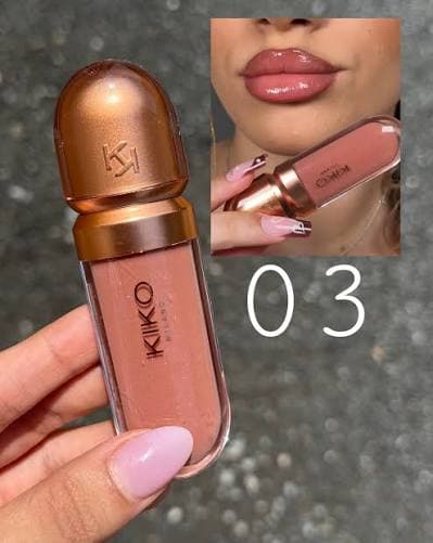 لیپ گلاس شاین درب طلایی کیکو kiko — تصویر ۵