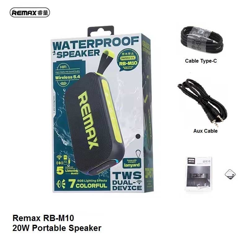اسپیکر بلوتوثی قابل حمل ریمکس مدل WaterProof RB-M10 — تصویر ۳