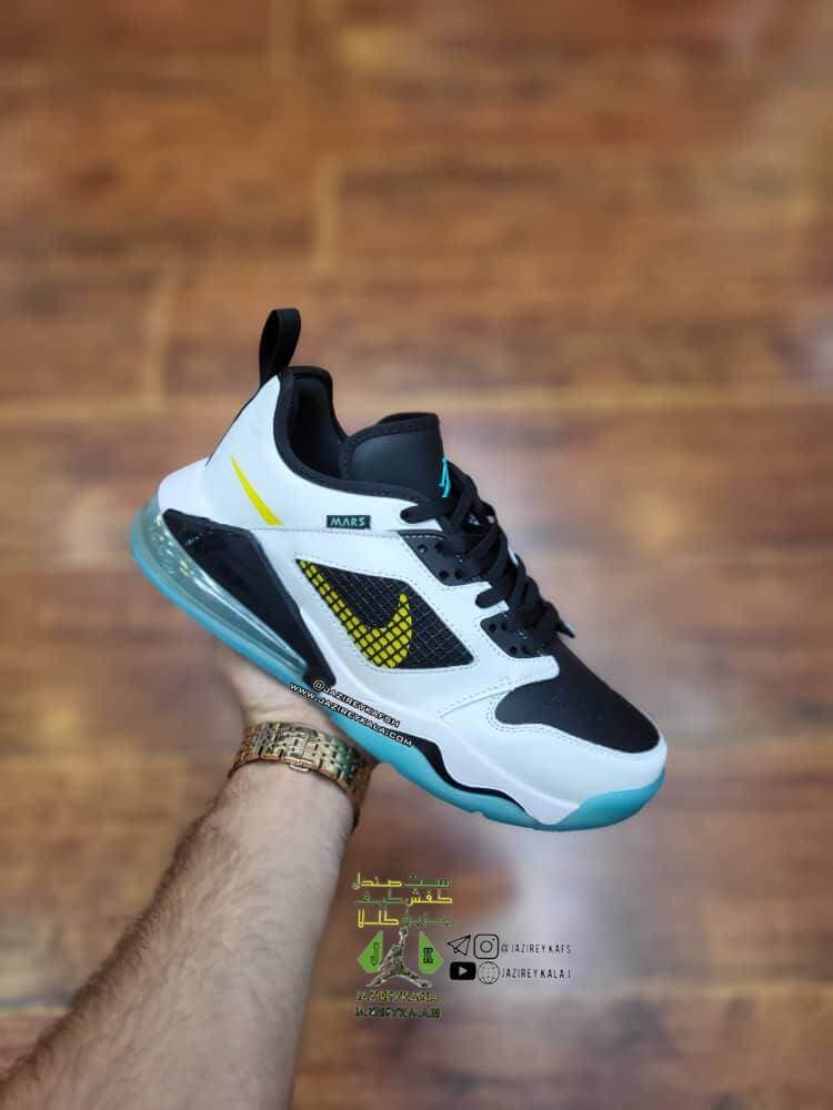 کتانی نایک جردن گرین گلو مشکی و سفید Nike Jordan Mars 270