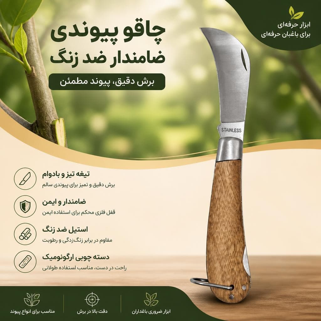 چاقو پیوندی ضامندار ضد زنگ