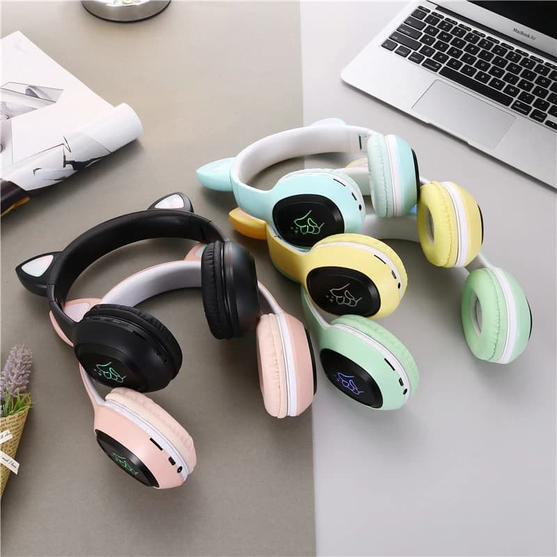 هدفون بی سیم مدل Cat-Ear P58M صورتی کد m20201 — تصویر ۲