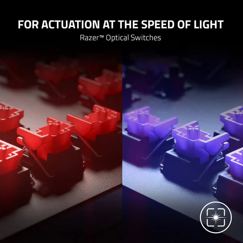کیبورد مخصوص بازی ریزر مدل (Purple)Razer Huntsman V2 Tenkeyless – Clicky Optical Switch — تصویر ۳