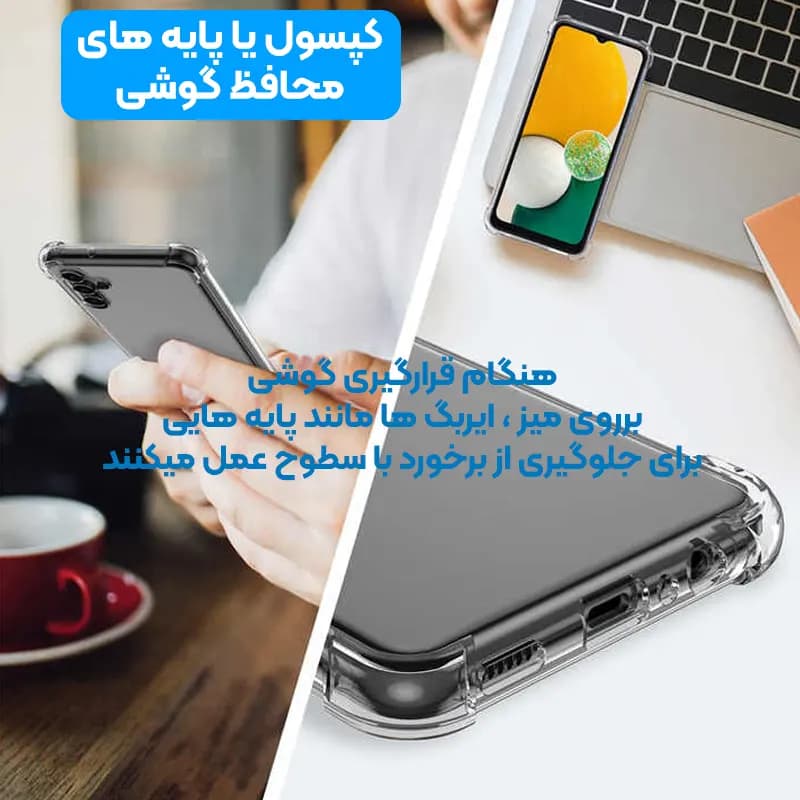 گارد شفاف ایربگ دار برای گوشی Samsung Galaxy A32 4G مدل ژله ای محافظ لنزدار — تصویر ۸