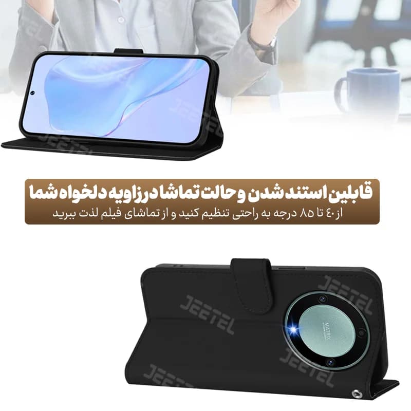 کیف چرمی Honor X9A مدل لپ تاپی جاکارتی دار (محافظ لنزدار) — تصویر ۶