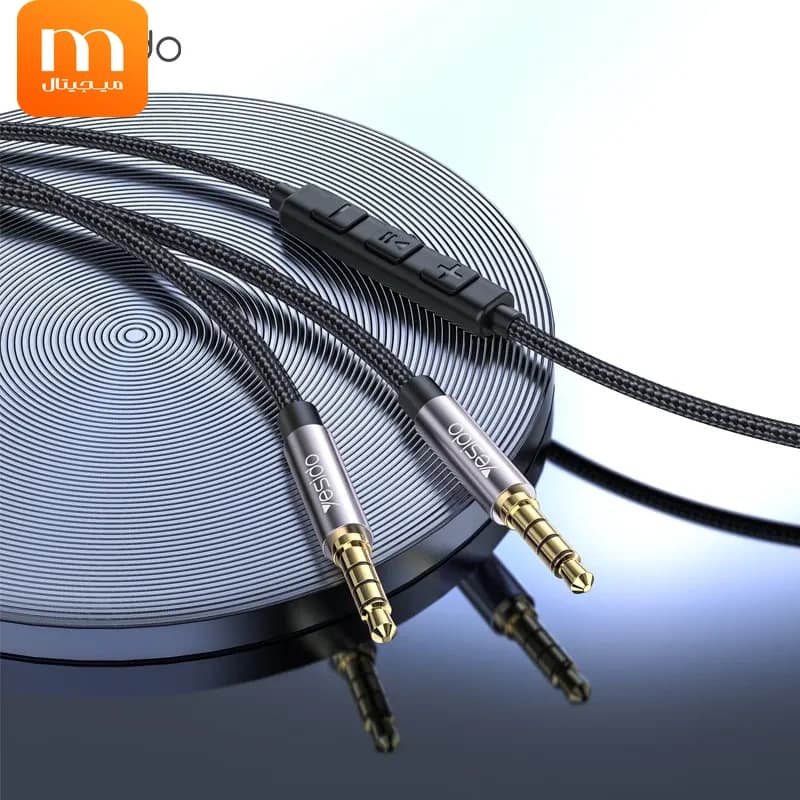 کابل AUX مکالمه دار ریموت دار مدل 1.2 متری دو سرجک 3.5mm برند Yesido YAU30 (100% اورجینال) — تصویر ۵