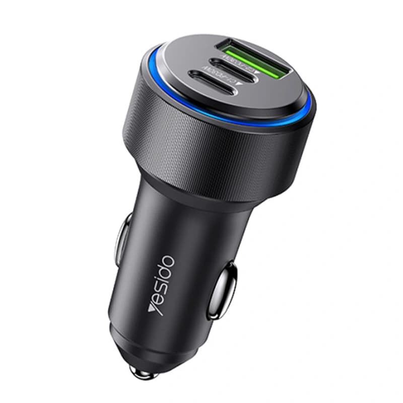 شارژر فندکی فست شارژ 60W PD سه پورت مدل Yesido Y50 (100% اورجینال)