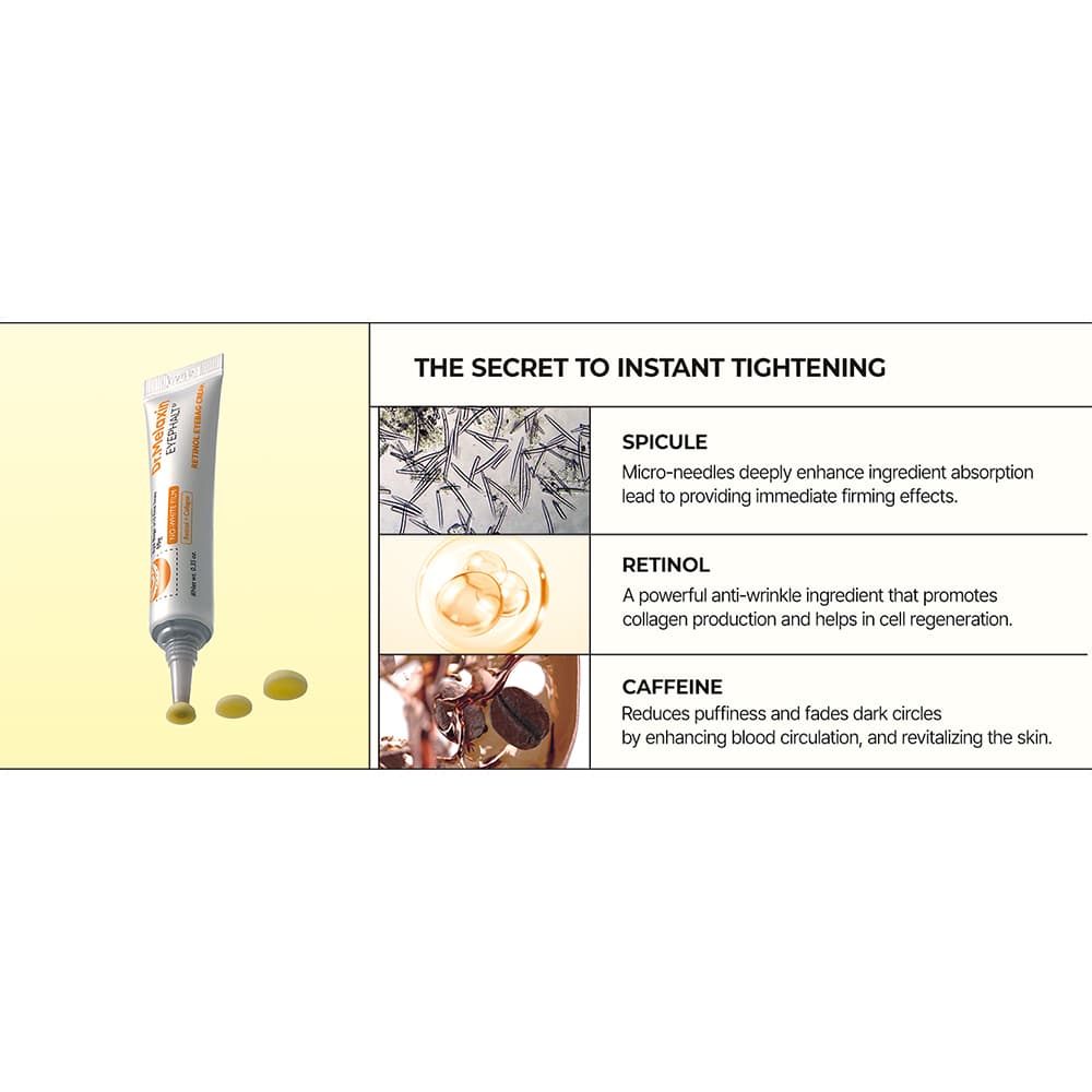 کرم دور چشم رتینول و کلاژن دکتر ملاکسین Dr.Melaxin Retinol & Collagen Eye Cream مناسب انواع پوست حجم ۱۰ میلی لیتر — تصویر ۳