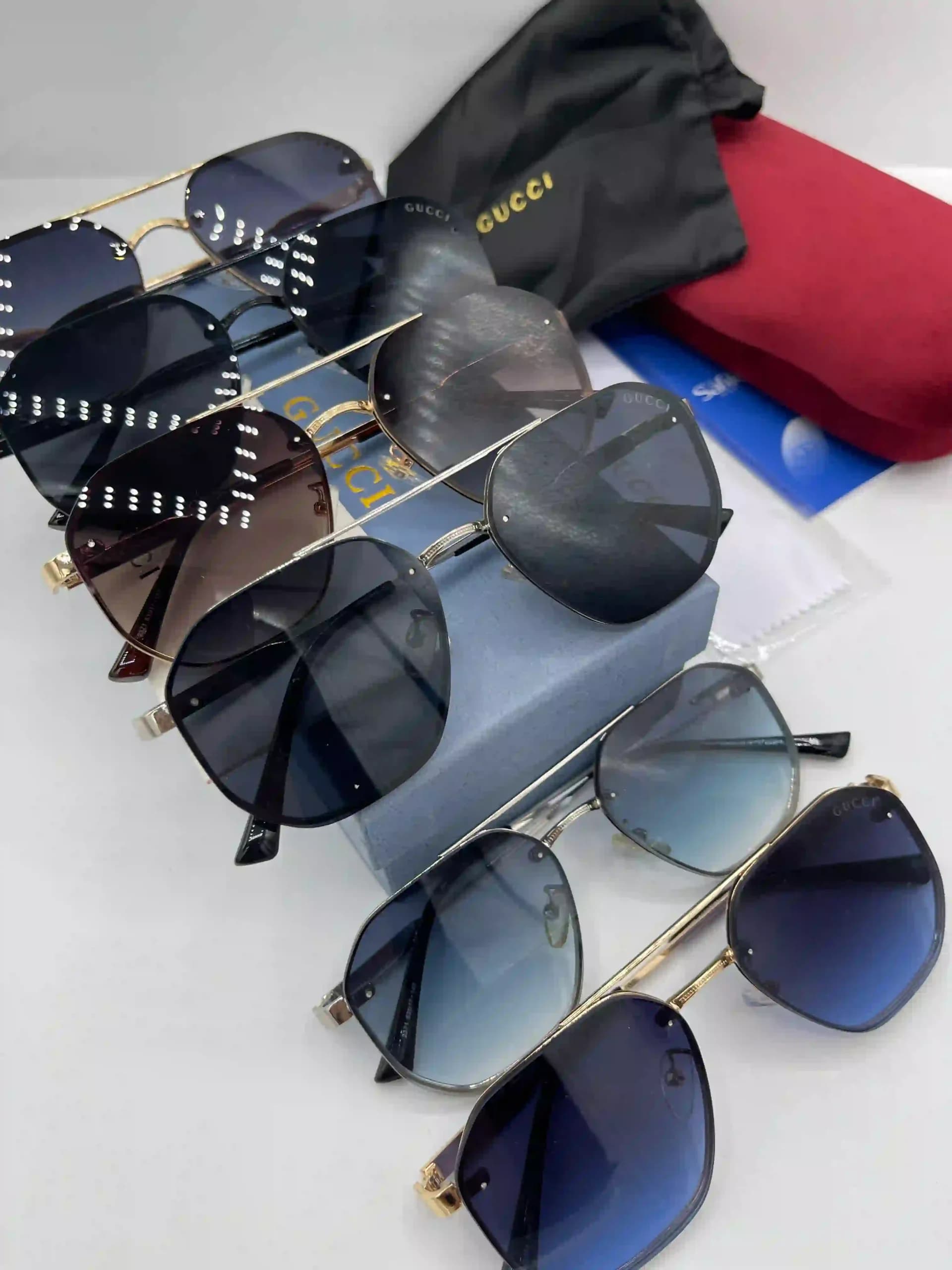 عینک آفتابی گوچی (Gucci) دابل بریج ریم‌لس با لنز گرادیانت