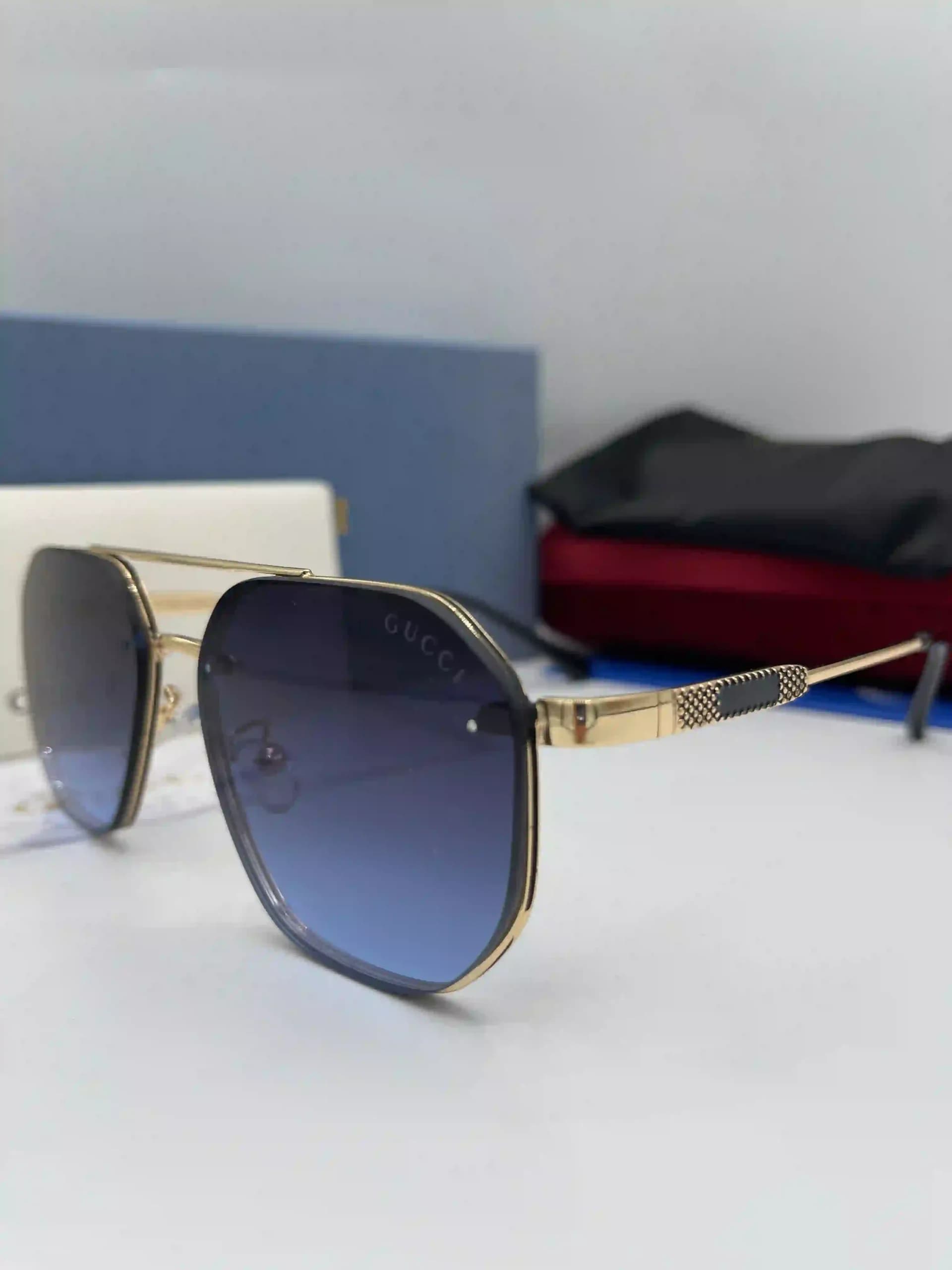 عینک آفتابی گوچی (Gucci) دابل بریج ریم‌لس با لنز گرادیانت — تصویر ۷