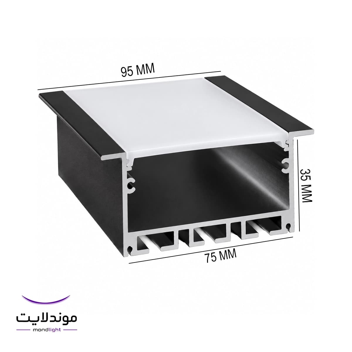 لاین نوری توکار فنرخور کد ML30 | برش ۷.۵ سانتی‌متر | چهار لاین
