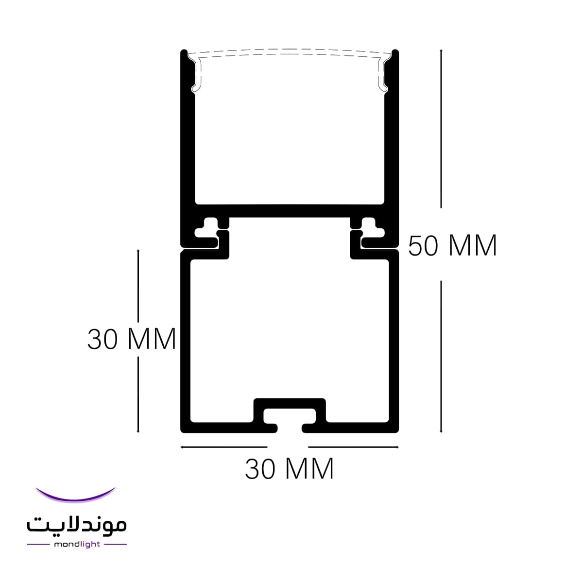 لاین نوری آویز کد ML28 | عرض ۳ سانتیمتر | دوطرفه | آویز — تصویر ۲