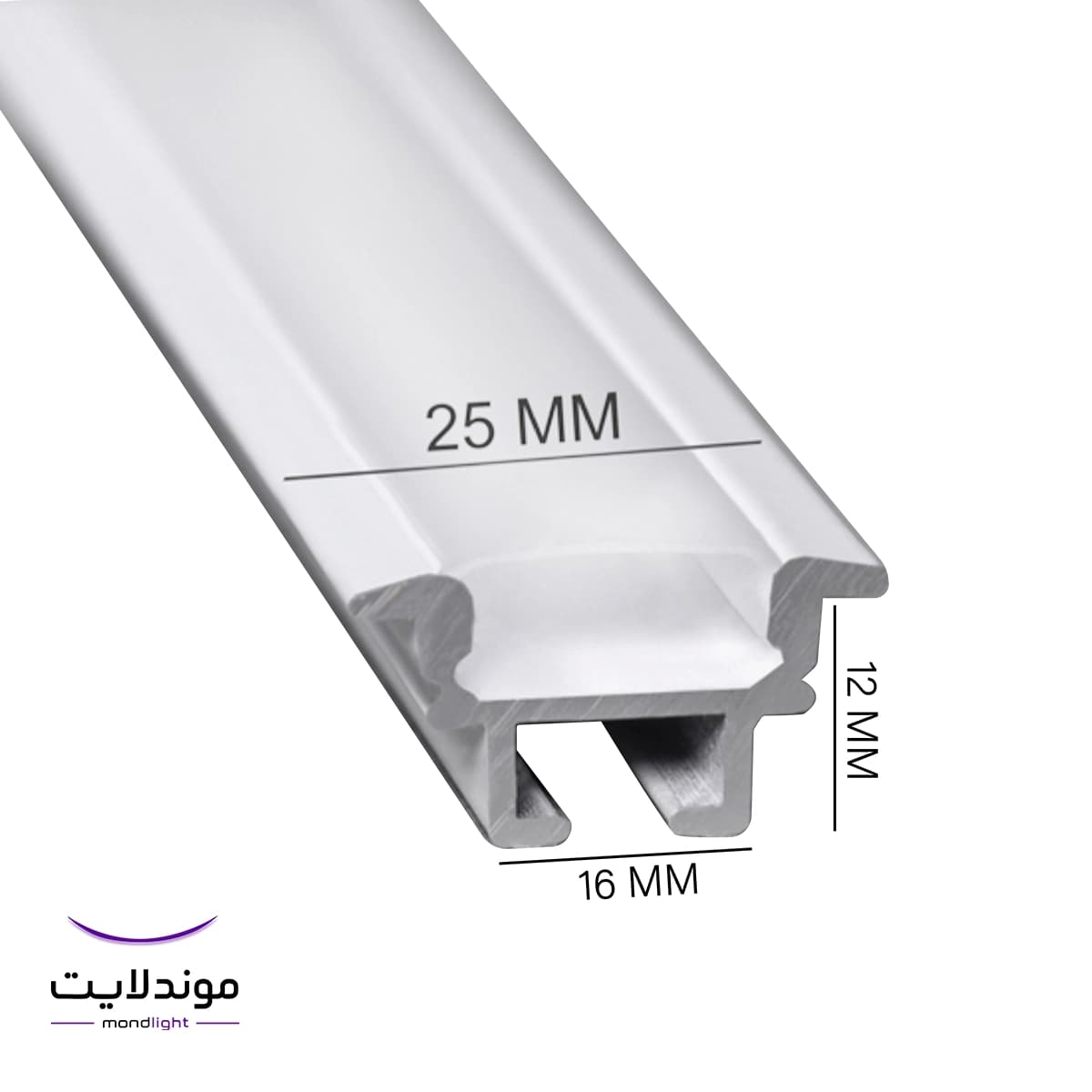 لاین نوری توکار فنرخور کد ML22 | برش ۱.۶ سانتی‌متر | تک‌لاین