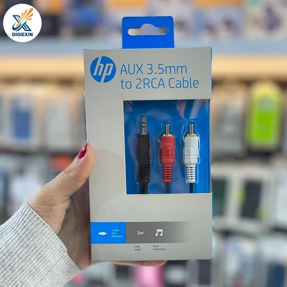کابل یک به دو AUX برند HP مدل HP029GBBLK3TW طول 3 متر