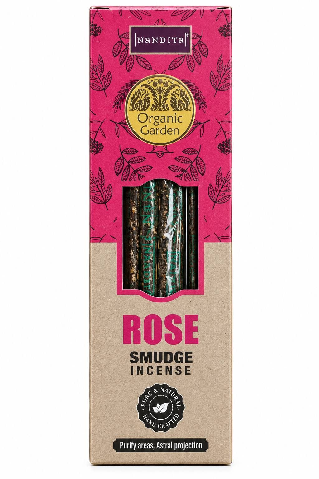 عود دست ساز وارداتی اسماج رز ناندیتا Nandita Organic Garden اورجینال و وارداتی دست پیچ رایحه گل رز