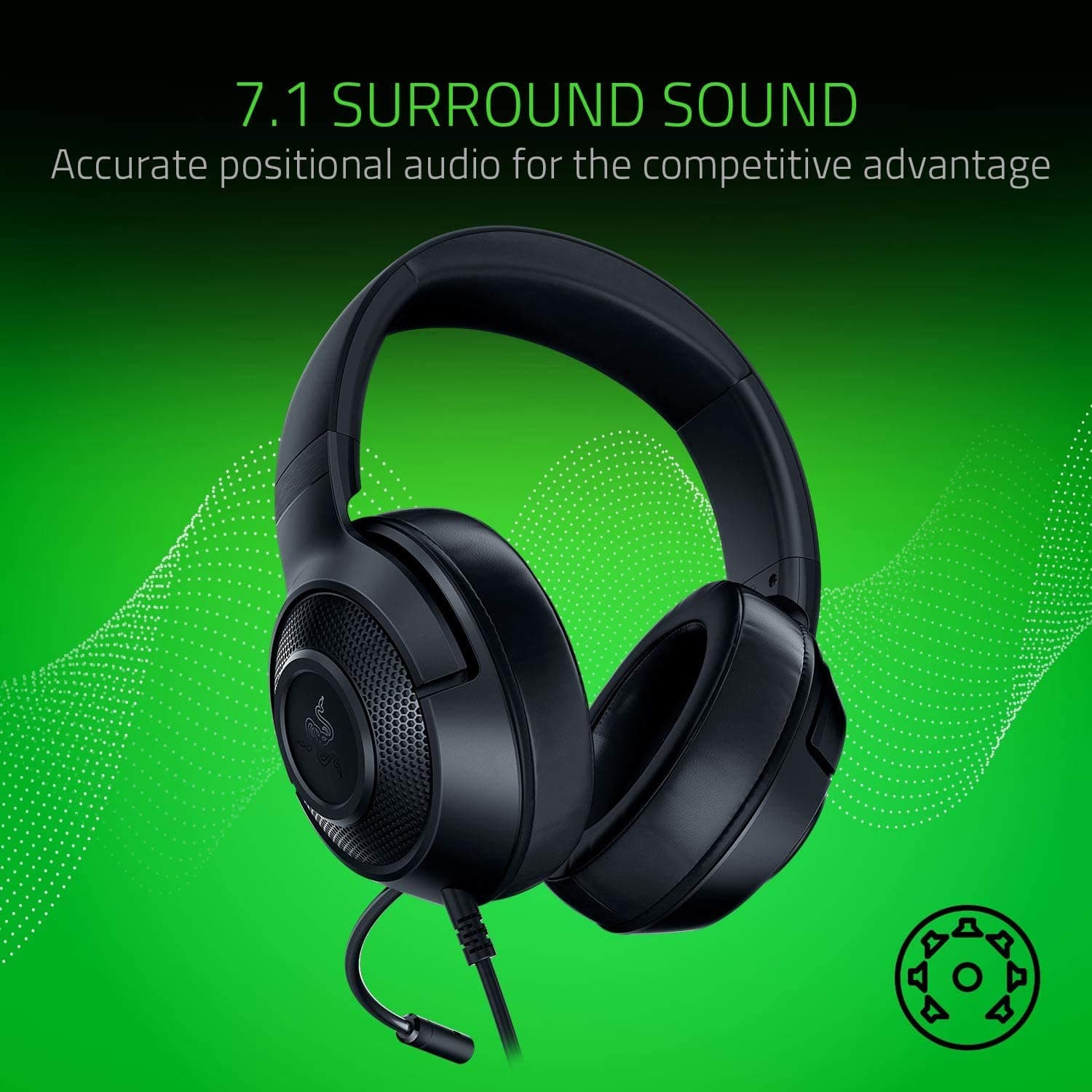 هدست گیمینگ ریزر GAMING HEADSET Kraken X Lite — تصویر ۳