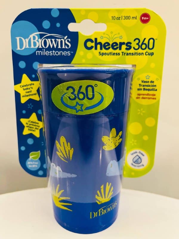 لیوان 360 درجه آبی طرح دریایی 300 میل دکتر براونز Dr browns
