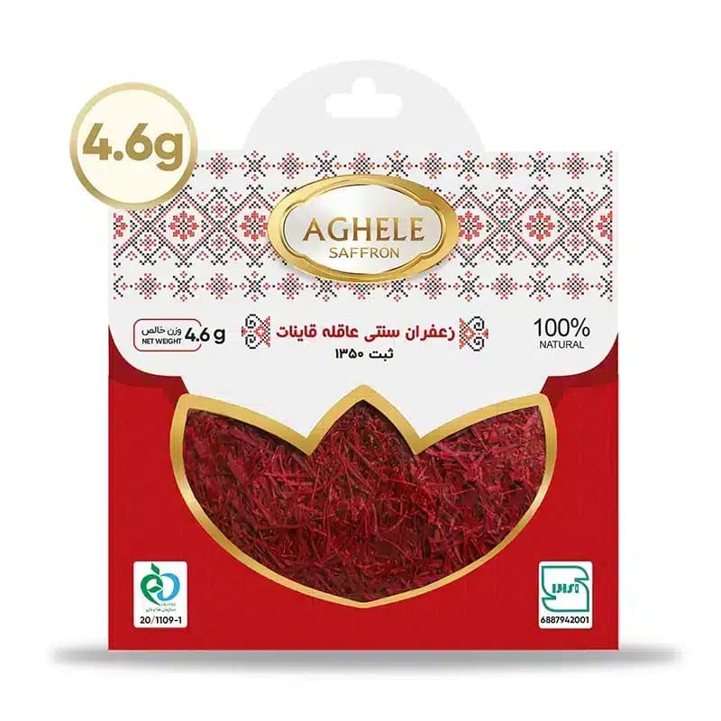 زعفران نگین سنتی یک مثقالی در بسته بندی پاکتی