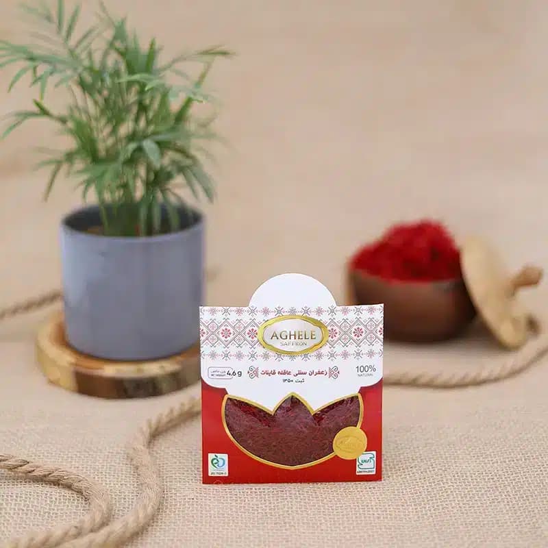 زعفران نگین سنتی یک مثقالی در بسته بندی پاکتی — تصویر ۵