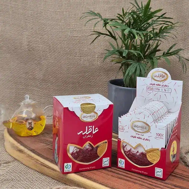 باکس 10 عددی زعفران نگین 0.5 گرمی در بسته‌بندی پاکتی — تصویر ۵