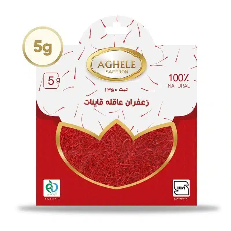 زعفران نگین 5 گرمی در بسته بندی پاکتی