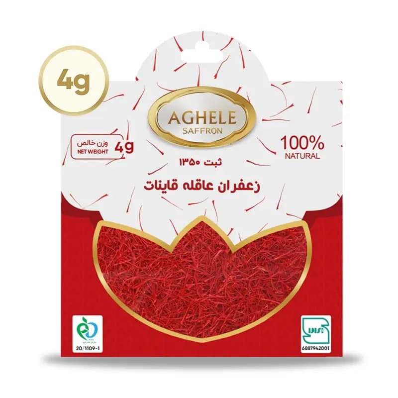 زعفران نگین 4 گرمی در بسته بندی پاکتی