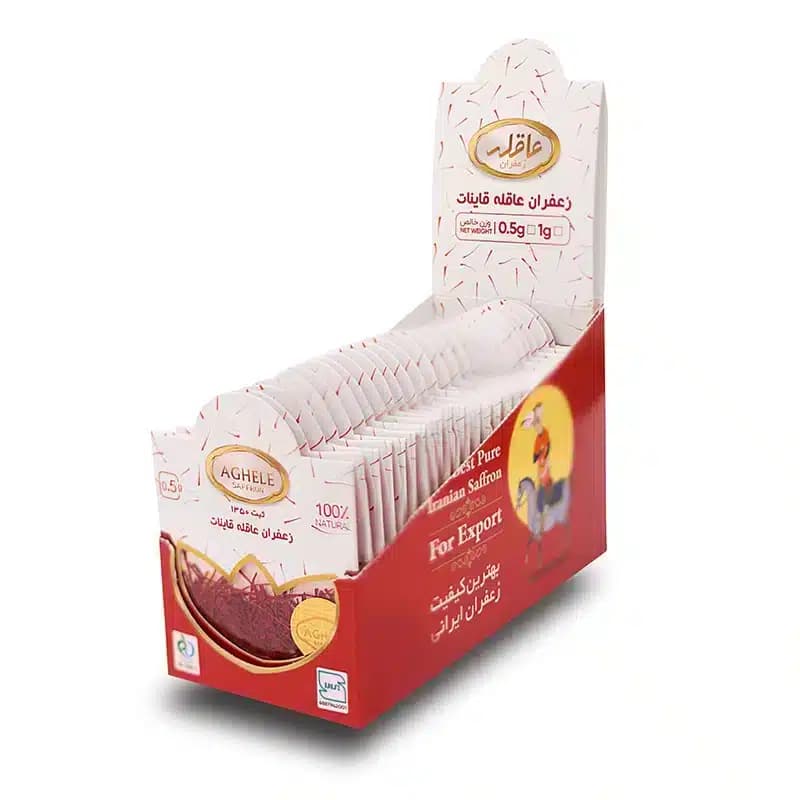زعفران نگین 0.5 گرمی در بسته بندی پاکتی — تصویر ۳