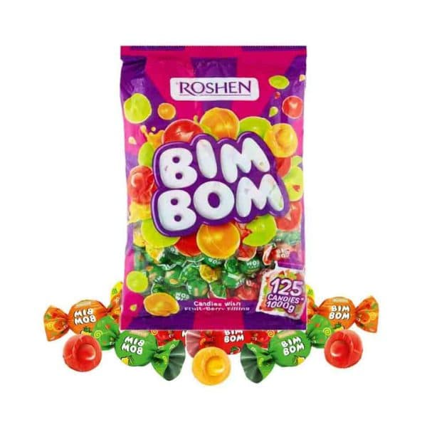 آبنبات میوه ای روشن BIM BOM وزن یک کیلوگرم