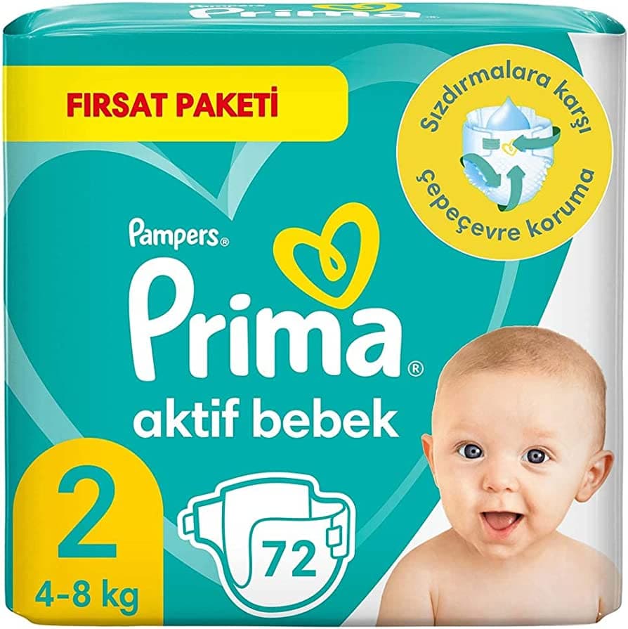 پوشک پمپرز پریما Pampers سایز 2 بسته 72عدد