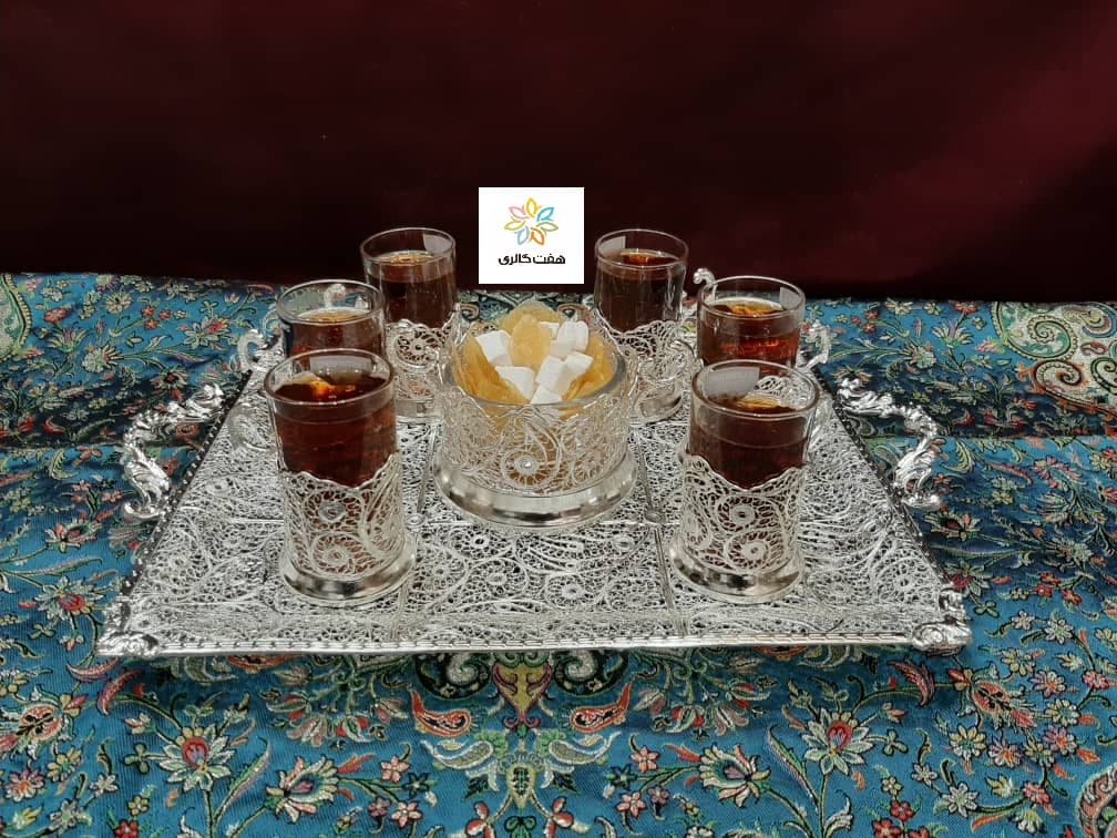 سینی مستطیلی ساده ملیله کد 10793 — تصویر ۲