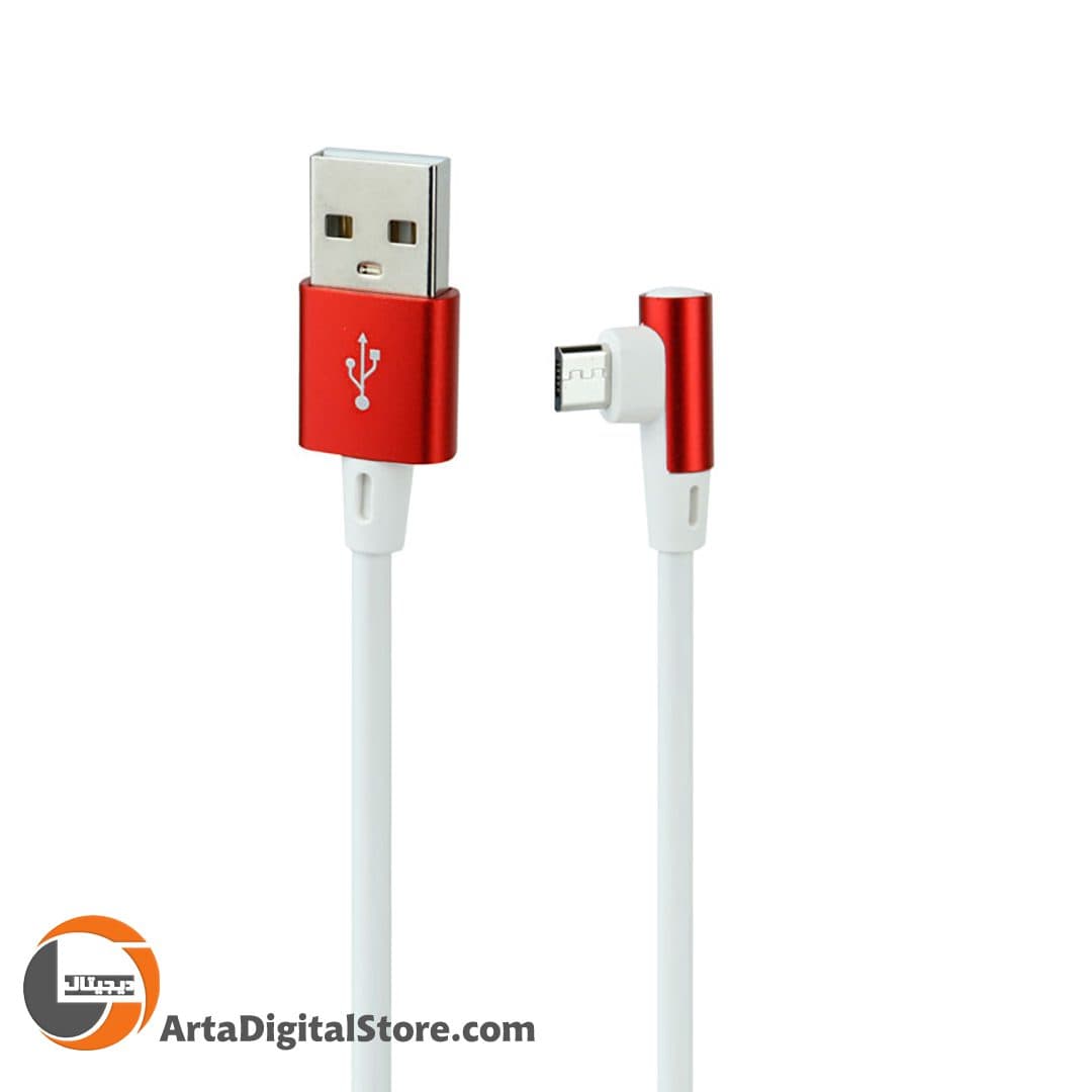کابل میکرو یو اس بی KingStar K80A L-Shape White طول 110cm — تصویر ۳