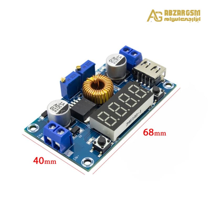 ماژول مبدل DC-DC کاهنده XL4015 دارای نمایشگر با امکان کنترل جریان و ولتاژ خروجی — تصویر ۴