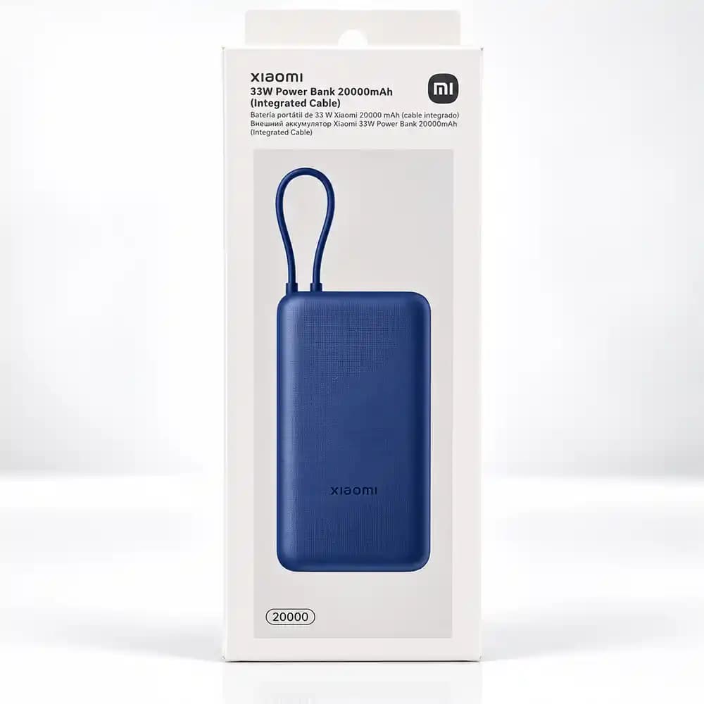 پاوربانک شیائومی Xiaomi مدل 33W ظرفیت 20000mAh با کابل داخلی — تصویر ۴