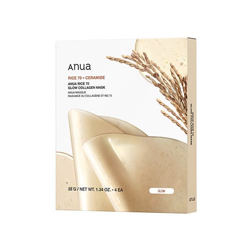 ماسک ورقه ای کلاژن ساز برنج و سرامید آنوا پک چهارتایی | Anua RICE 70 + CERAMIDE GLOW COLLAGEN MASK