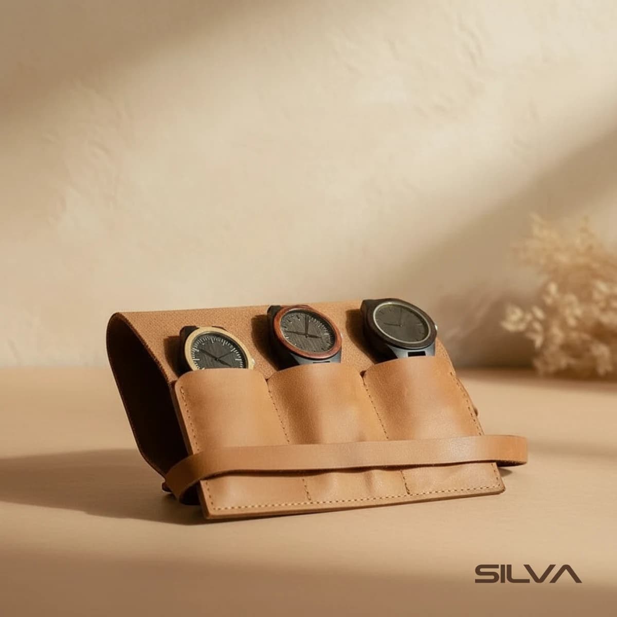 واچ رول چرم طبیعی مدل Watch Roll Case 03 | سیلوا چرم