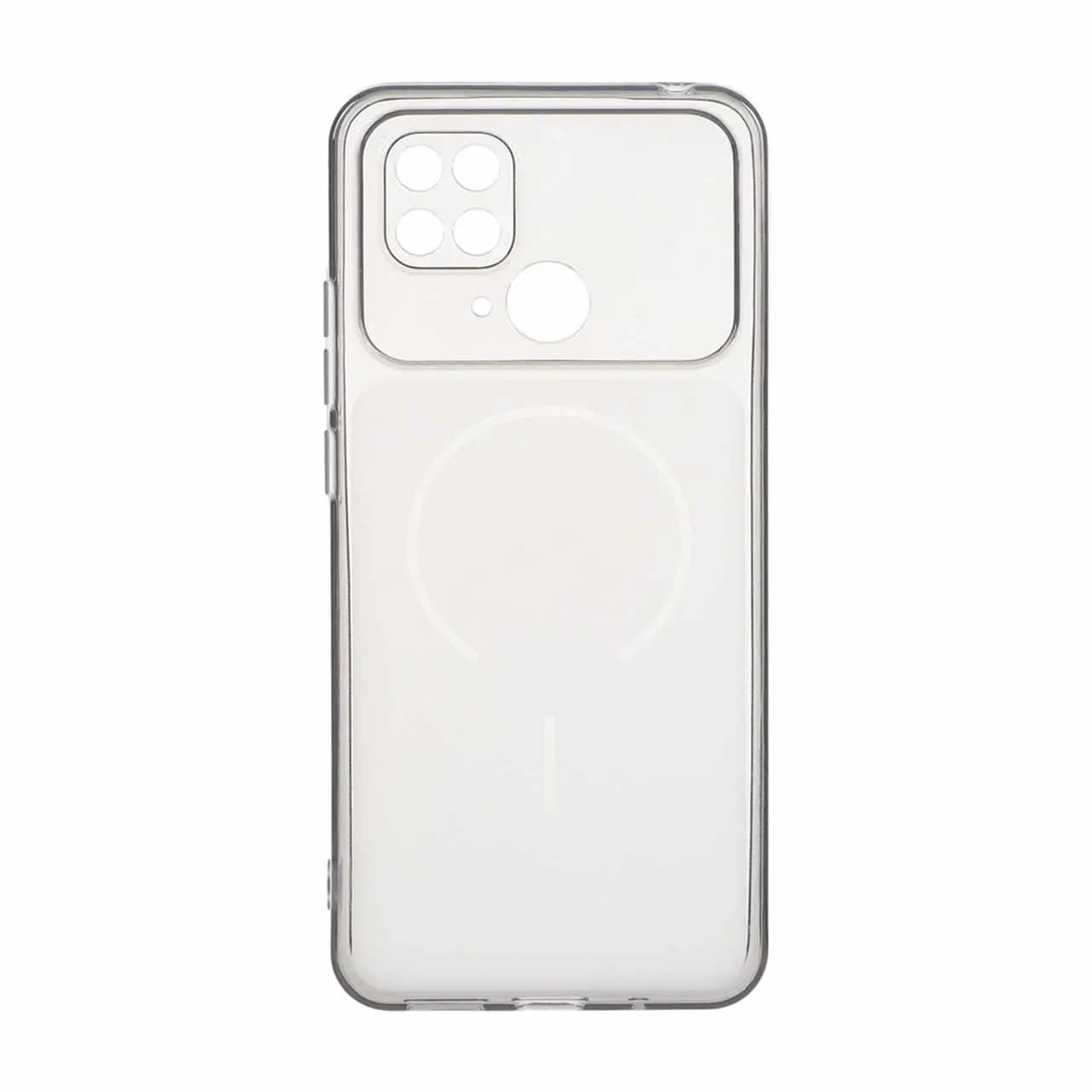 قاب ژله ای شفاف مستطیلی طرح مگ سیف محافظ لنزدار Xiaomi Redmi 10C / Redmi 10 Power / Poco C40 – مشکی