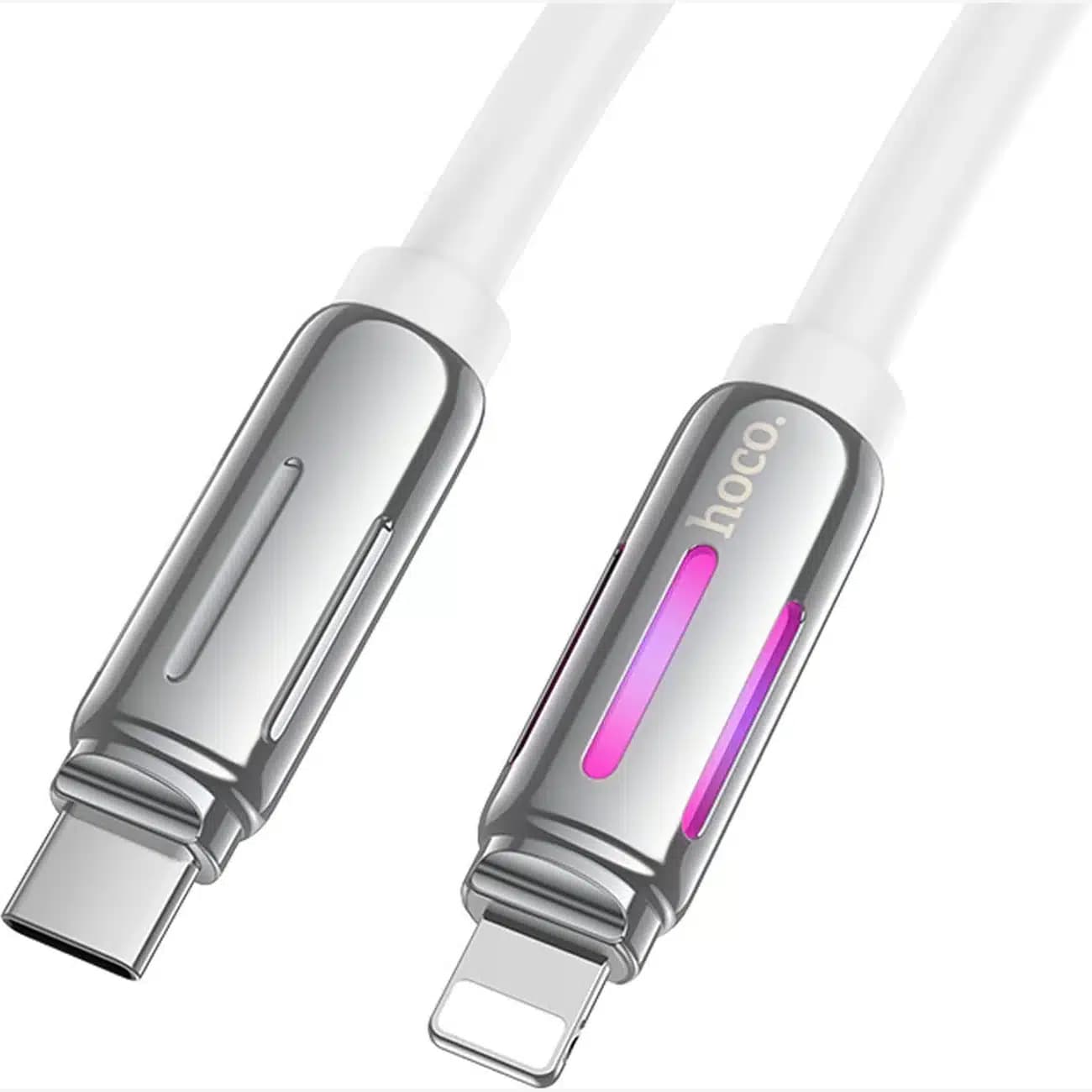 کابل تایپ سی به لایتنینگ هوکو مدل U136 توان 27 وات 1.2 متر با نور RGB — تصویر ۱۲
