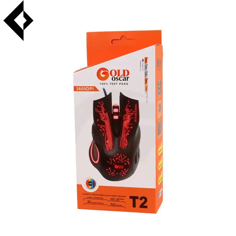 ماوس سیم دار گیمینگ گلد اسکار مدل T02 — تصویر ۲