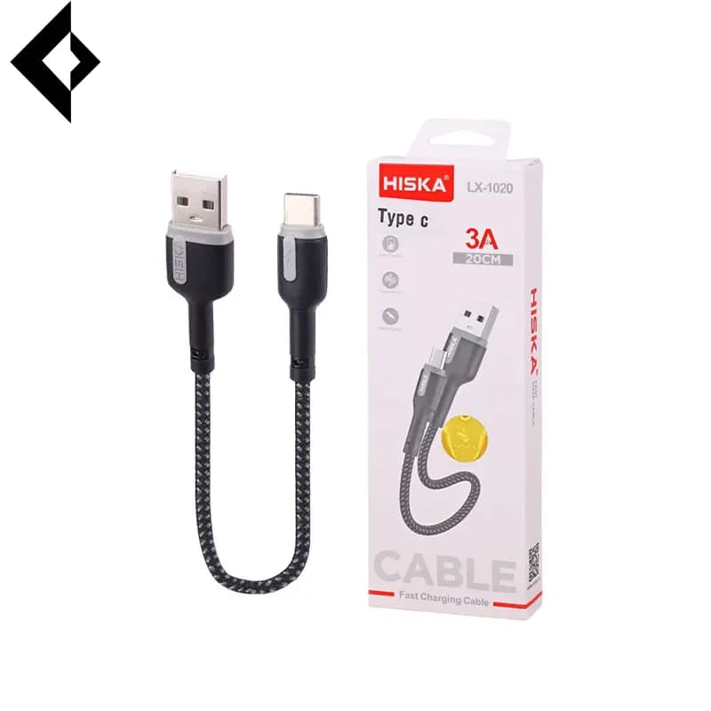 کابل شارژر پاوربانکی تایپ سی هیسکا مدل LX-1020 طول 20 سانتی متر — تصویر ۲