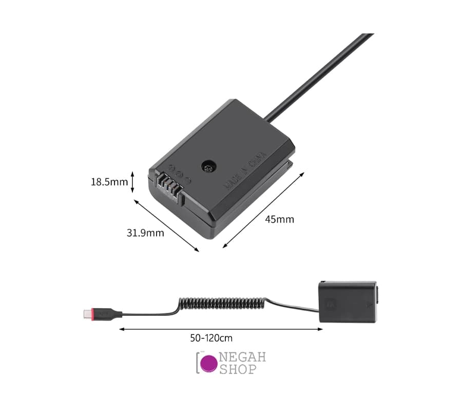 آداپتور برق مستقیم دوربین NP-FW50 USB-C Kingma — تصویر ۶