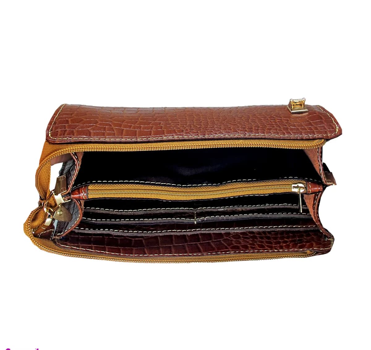 کیف زنانه چرم طبیعی کروکو مدل 136 — تصویر ۵