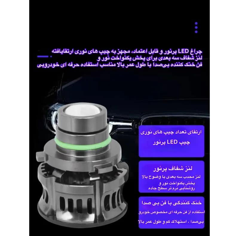 هدلایت خودرو مدل Laser LED Fog Light پایه H7 بسته دو عددی — تصویر ۲