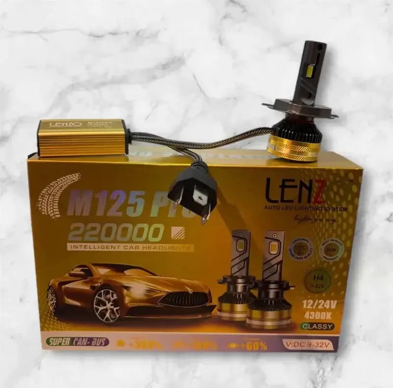 هدلایت لامپ خودرو لنزو مدل M125 pro پایه H7 بسته 2 عددی — تصویر ۳