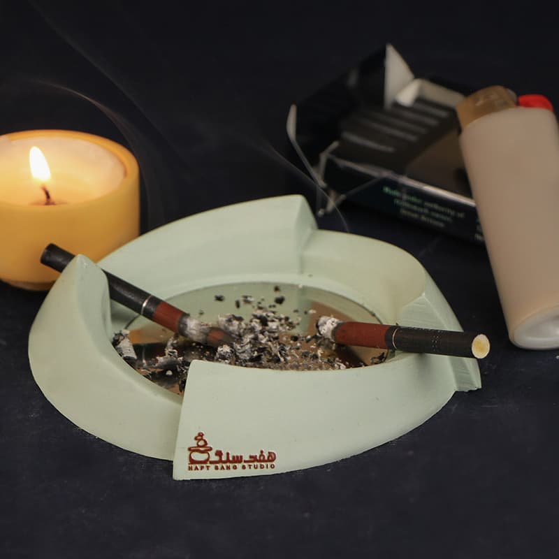 زیر سیگاری سنگی هفت سنگ مدل استیو مک کوئین رنگ فیروزه ای (bcigj02) — تصویر ۳