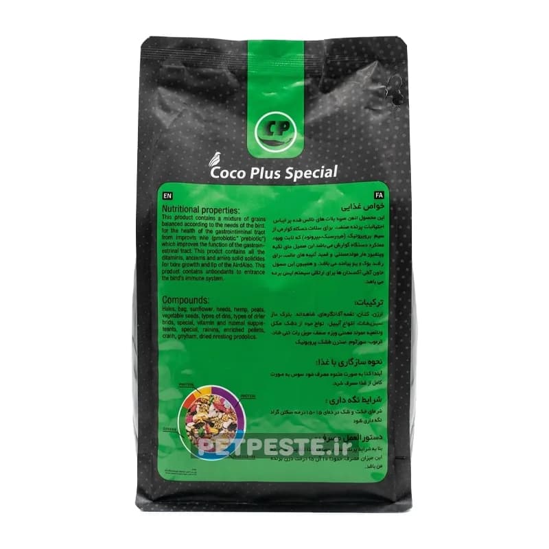 خوراک طوطی‌سانان کوکو پلاس اسپشیال وزن ۱ کیلوگرم — تصویر ۳
