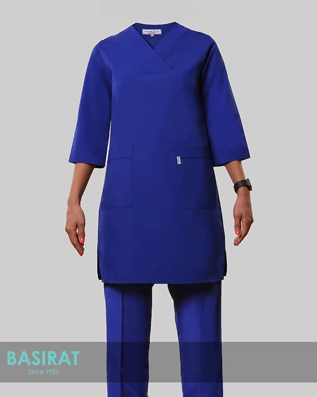 اسکراب زنانه اتاق عمل – آبی کاربنی — تصویر ۵