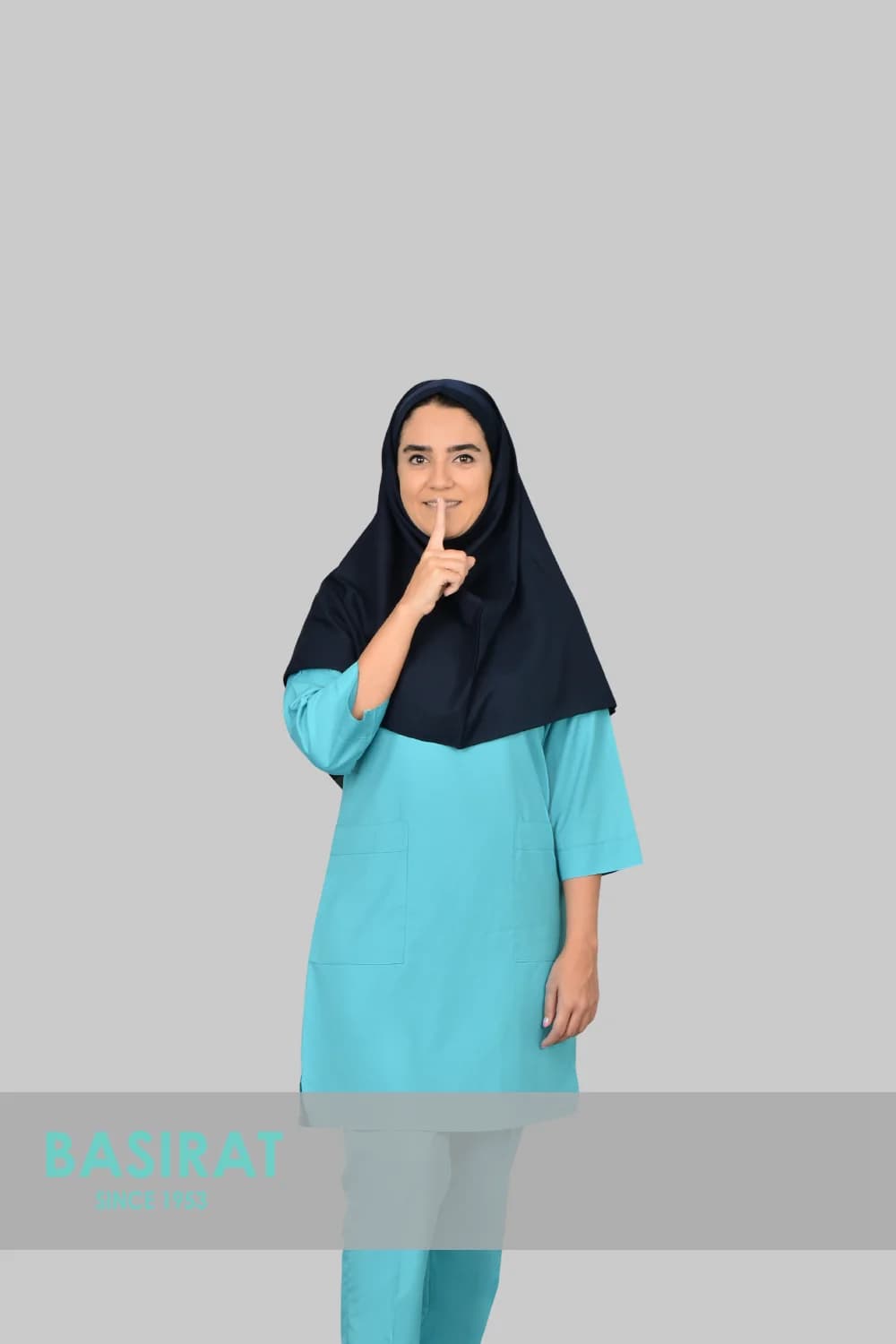 اسکراب زنانه اتاق عمل یقه هفت – فیروزه ای