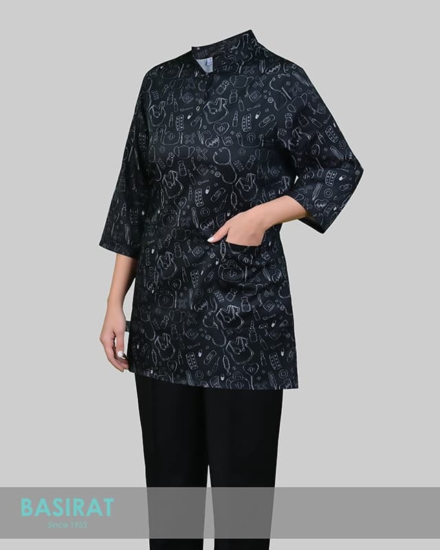 اسکراب پزشکی طرح چسب زخم مشکی زنانه (تک) — تصویر ۲