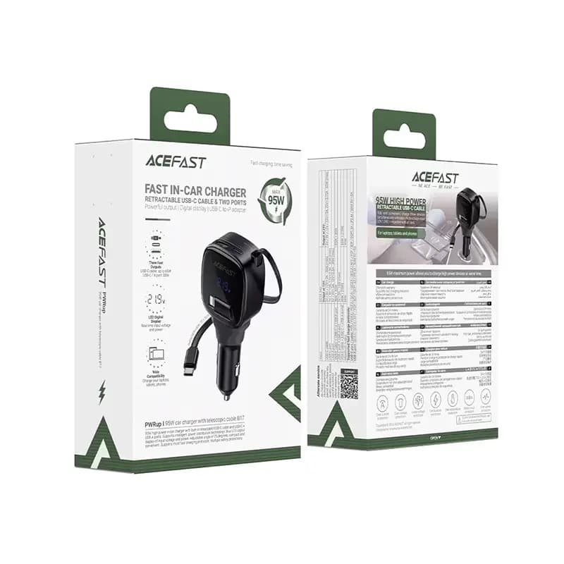 شارژر فندکی ایس فست ACEFAST B17 95W Fast Charger توان 95 وات همراه با کابل متصل — تصویر ۵